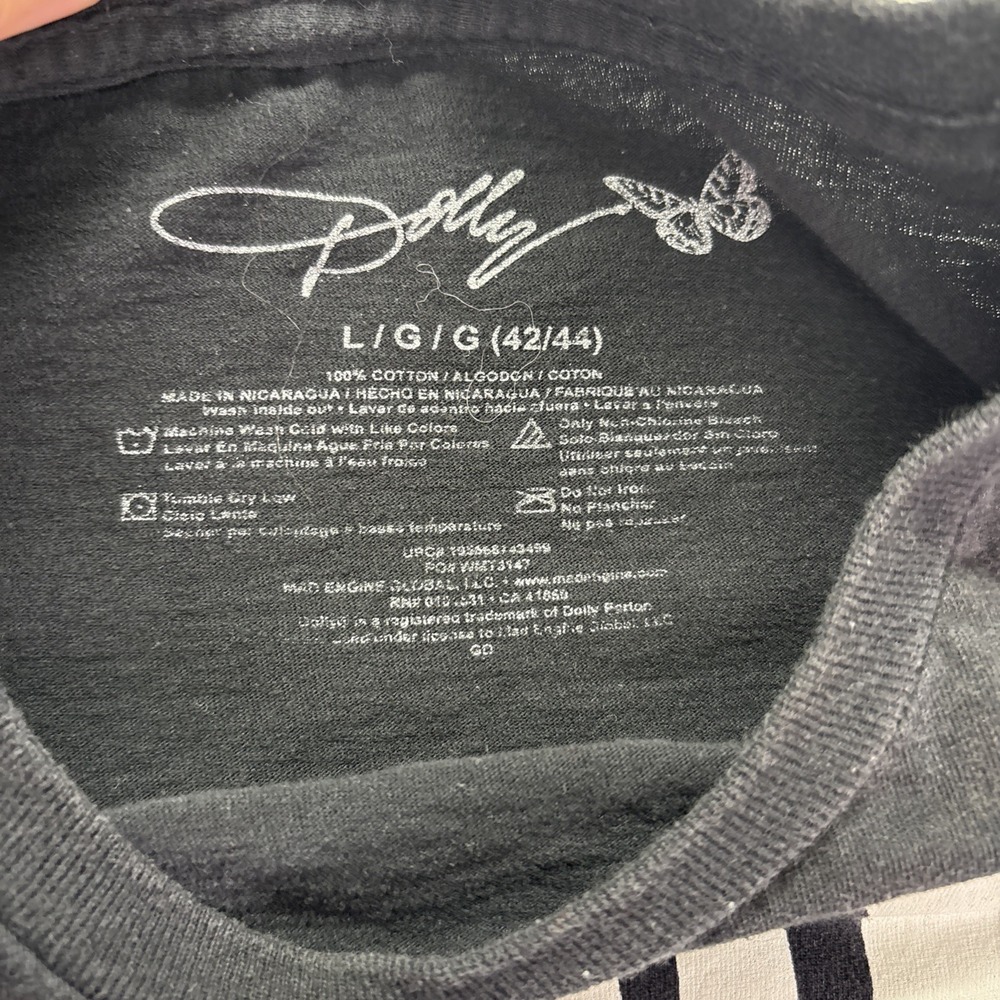 Dolly Parton Womens Black Cotton Tshirt-Size L (42-44)-Portrait - Picture 3 of 7